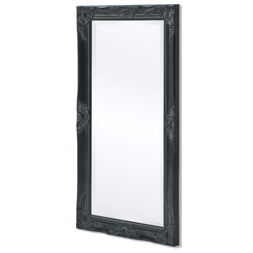Wall Mirror Decorative Baroque Style Black Ornate Frame Dressing Room 100x50cm