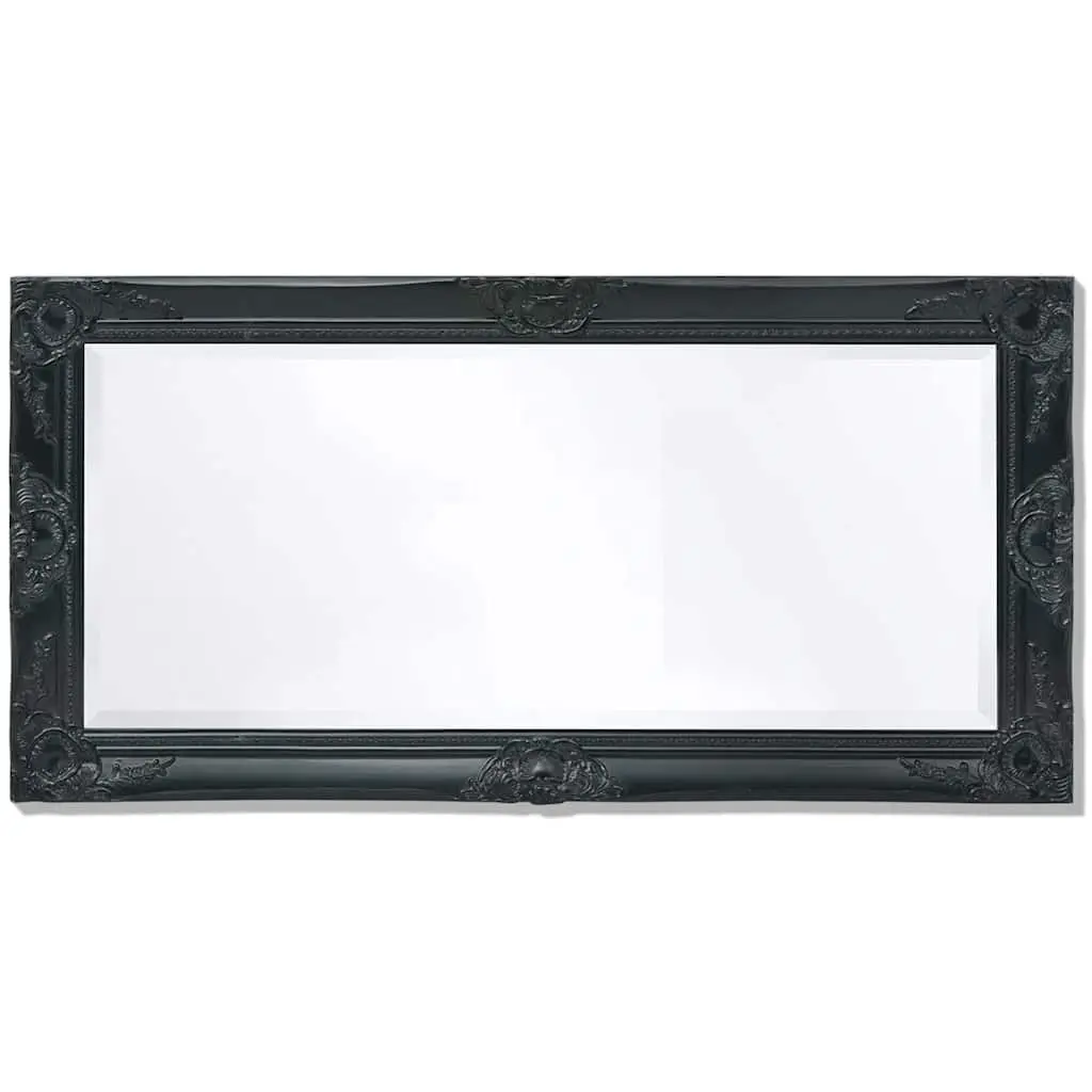 Wall Mirror Decorative Baroque Style Black Ornate Frame Dressing Room 100x50cm