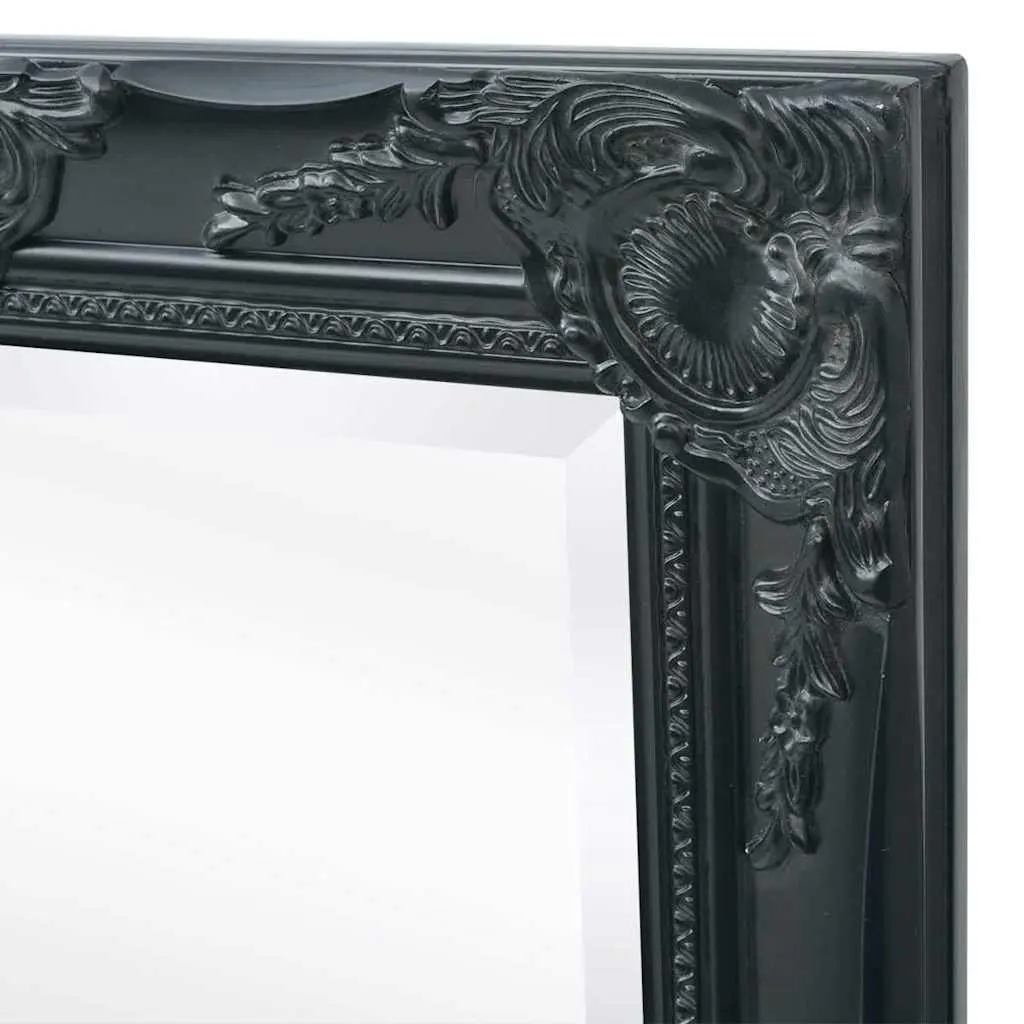 Wall Mirror Decorative Baroque Style Black Ornate Frame Dressing Room 100x50cm