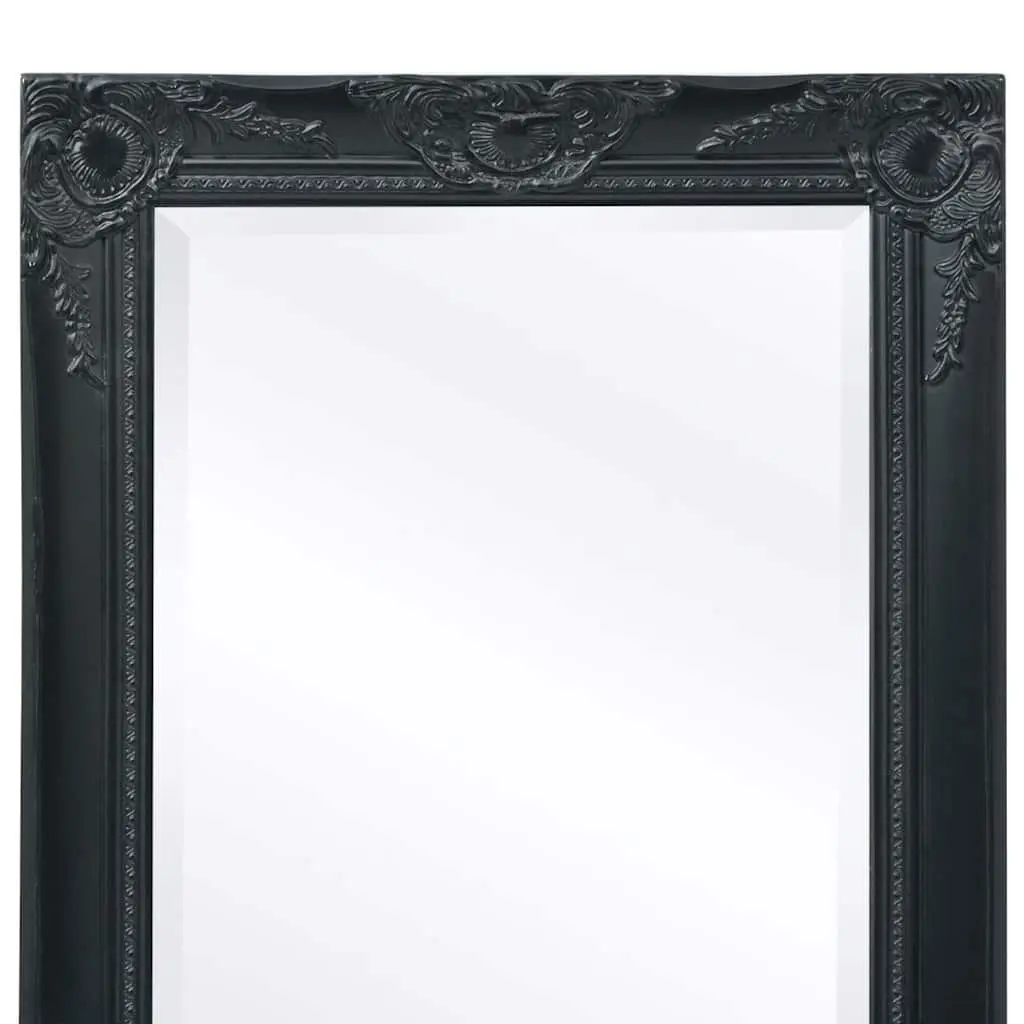 Wall Mirror Decorative Baroque Style Black Ornate Frame Dressing Room 100x50cm