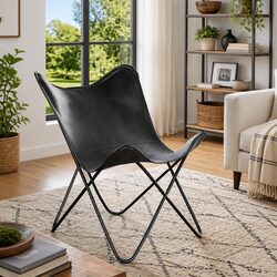 Specifications of the Black Leather Butterfly Chair