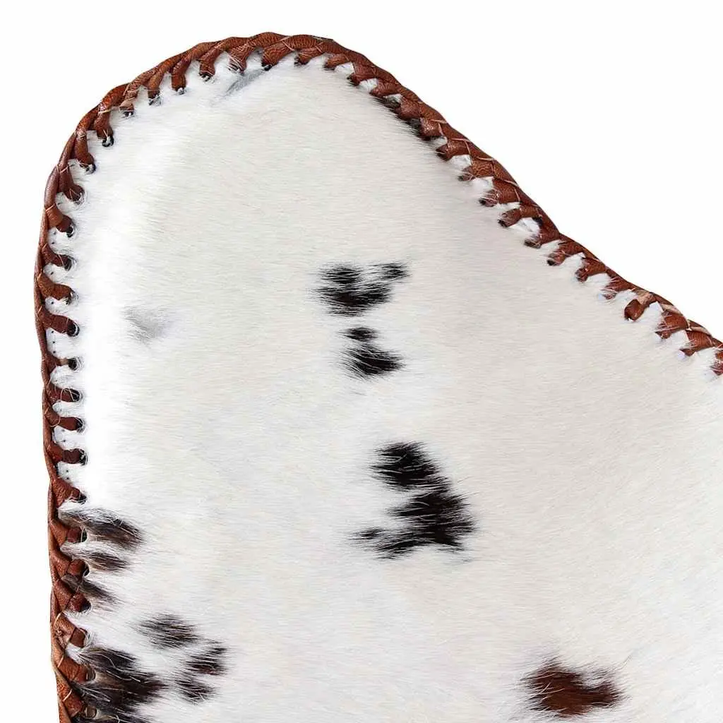 Butterfly Chair Brown White Cowhide Leather Arm Chair Lounge Seat Furniture