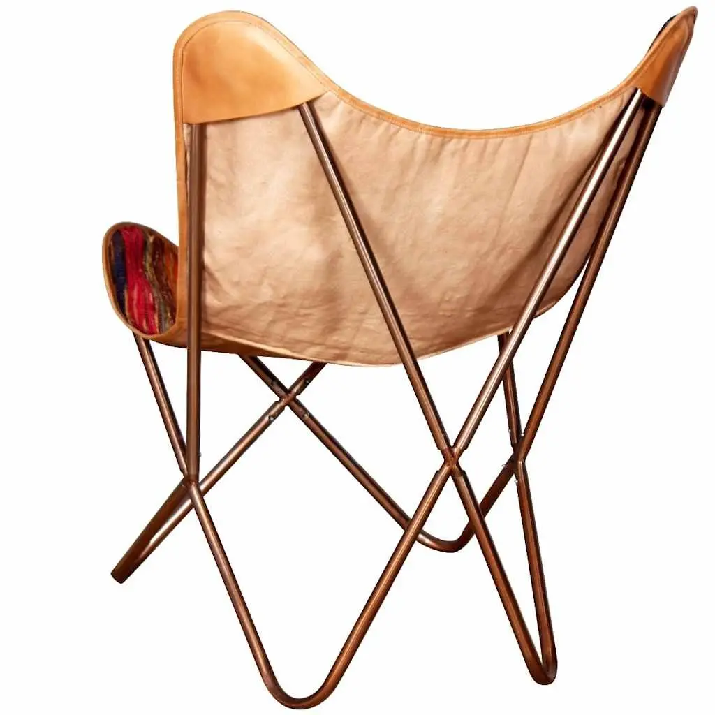 Butterfly Chair Multicolour Chindi Fabric Relaxation Lounge Seat