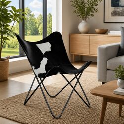 Specifications of Black Cowhide Butterfly Chair