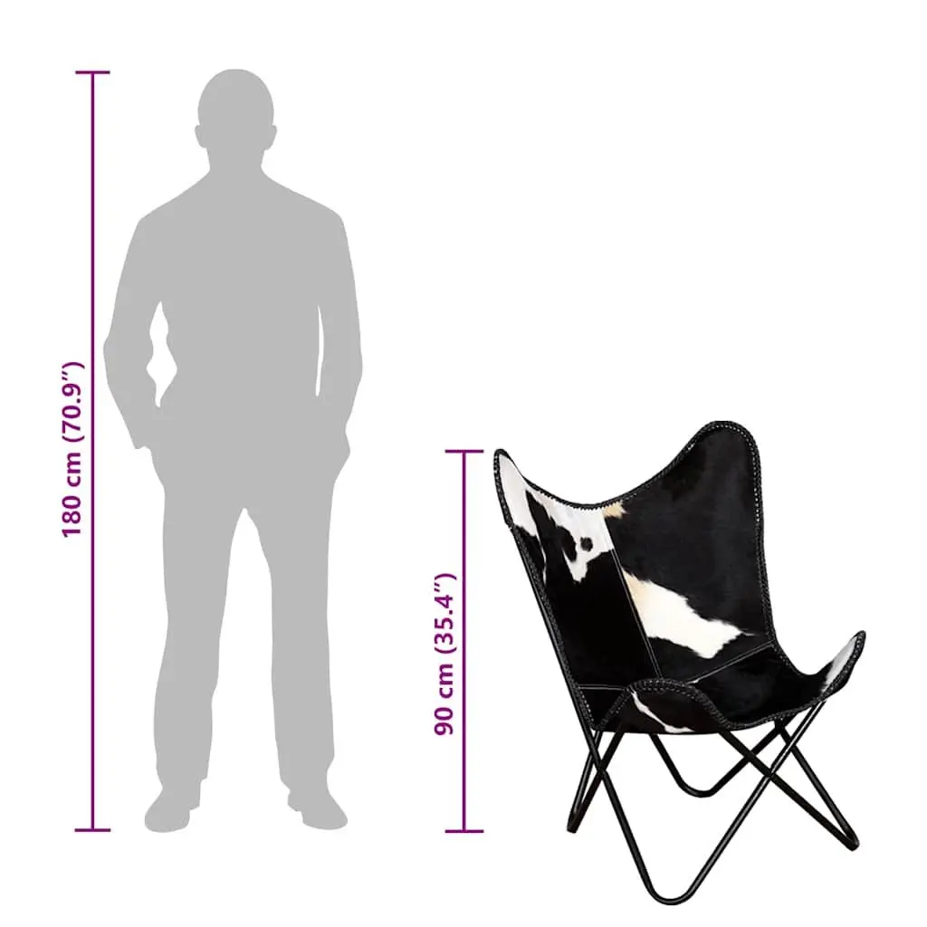 Black Cowhide Butterfly Chair