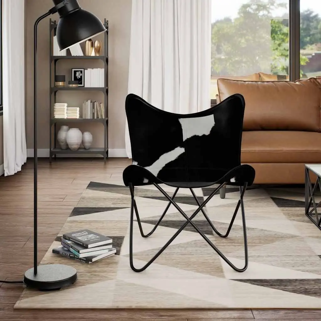 Black Cowhide Butterfly Chair