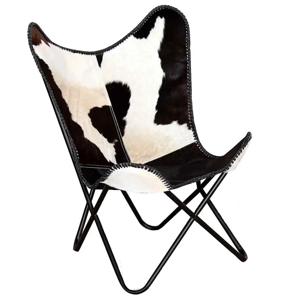 Black Cowhide Butterfly Chair