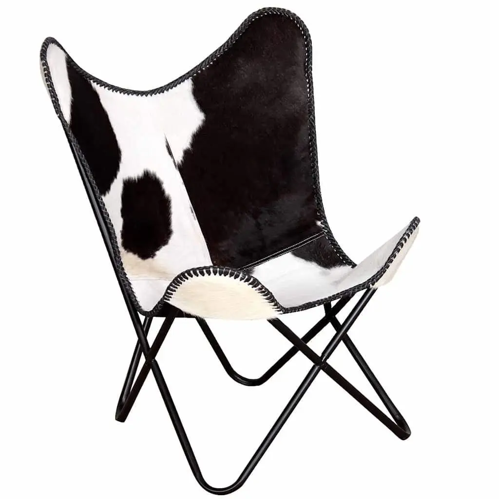 Black Cowhide Butterfly Chair