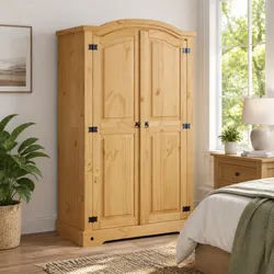 2-Door Wooden Wardrobe - Mexican Corona Style Specs