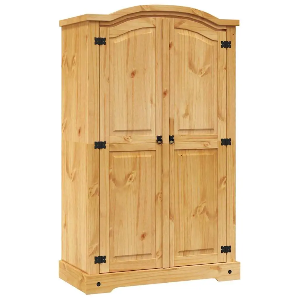 Wooden Wardrobe for Bedroom 2 Doors Brown Pine