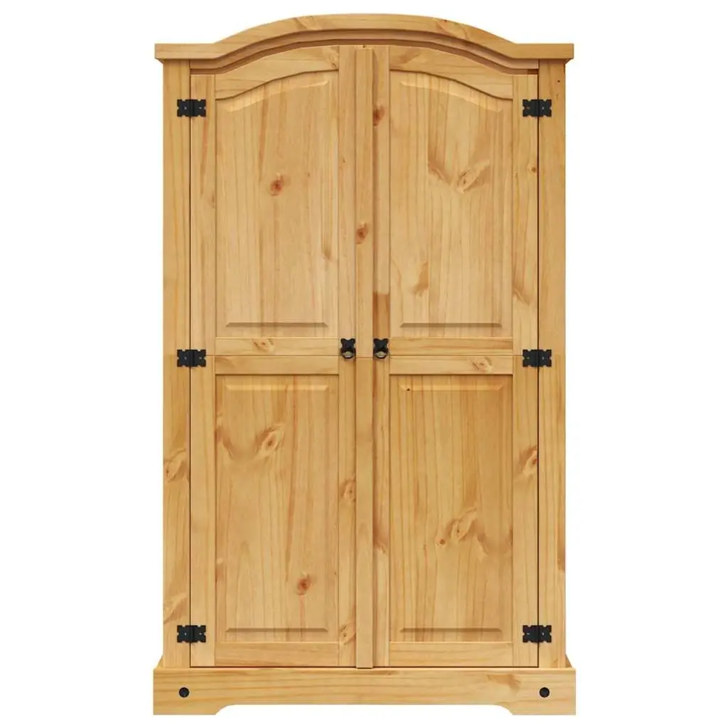 Wooden Wardrobe for Bedroom 2 Doors Brown Pine