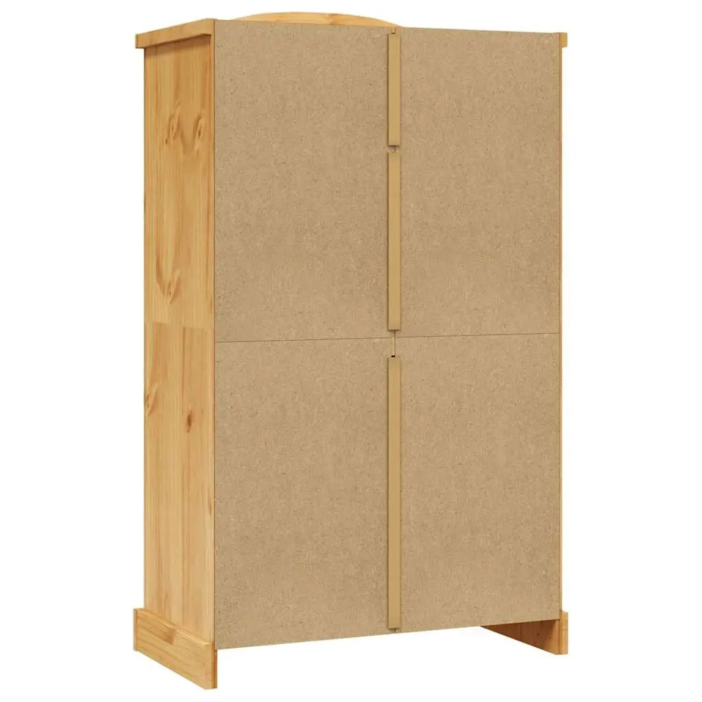 Wooden Wardrobe for Bedroom 2 Doors Brown Pine