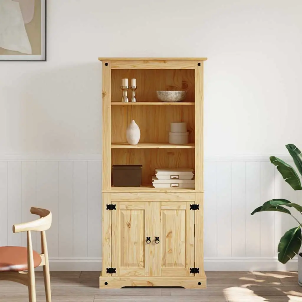 Storage Cupboard Mexican Corona Style 80x40x170cm Brown Wooden Cabinet Display