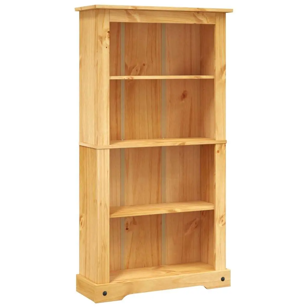 4-Tier Bookcase Storage Unit for Study Living Room Home Office Brown Wooden 80 x 29 x 150 cm