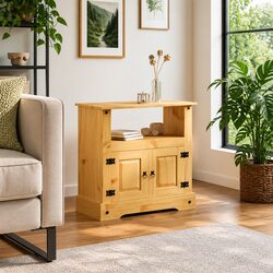 TV Cabinet Brown Rustic Living Room Entertainment Unit Storage Shelf