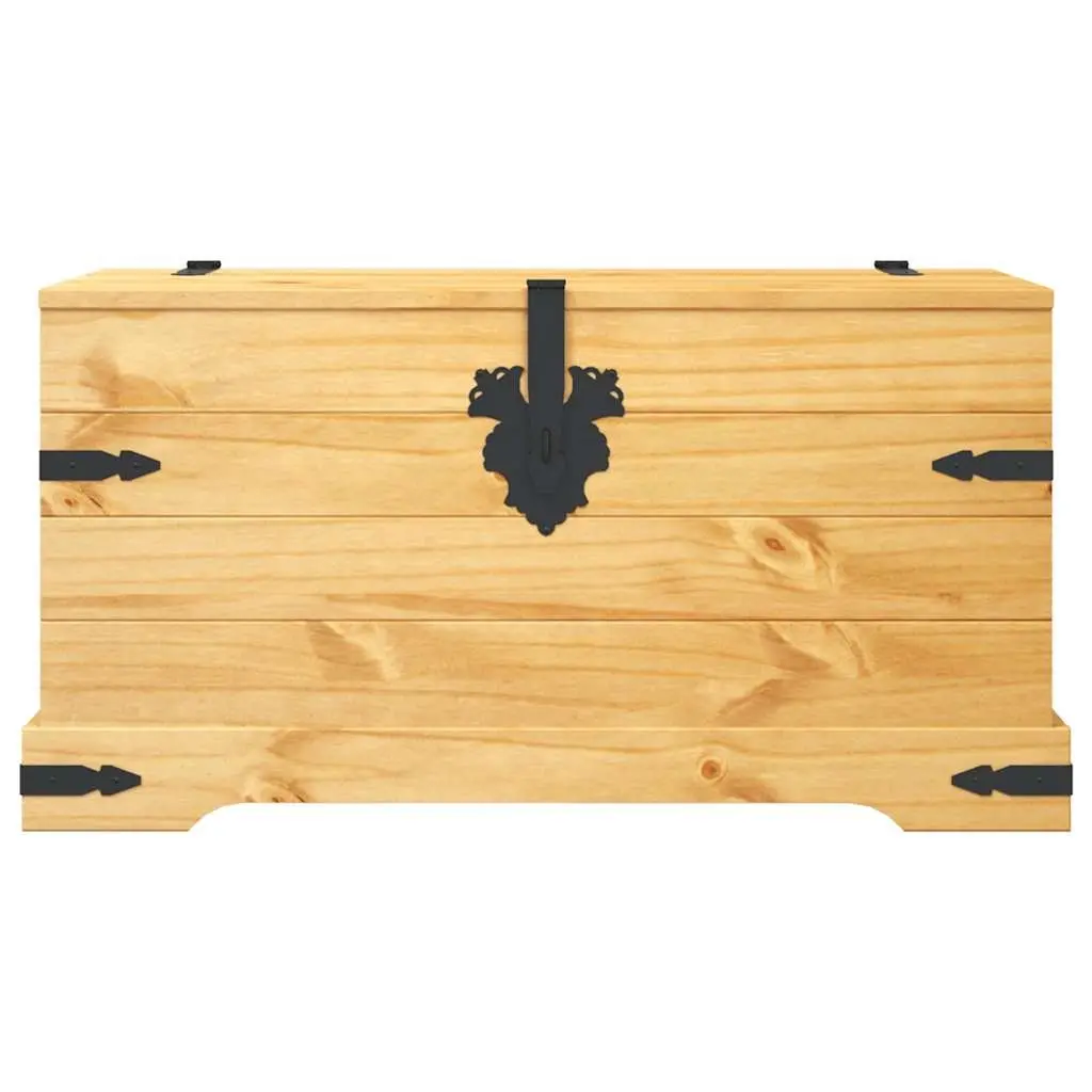 Wooden Storage Chest for Bedroom Living Room Brown 91 x 49.5 x 47 cm Rustic Pinewood Corona Style
