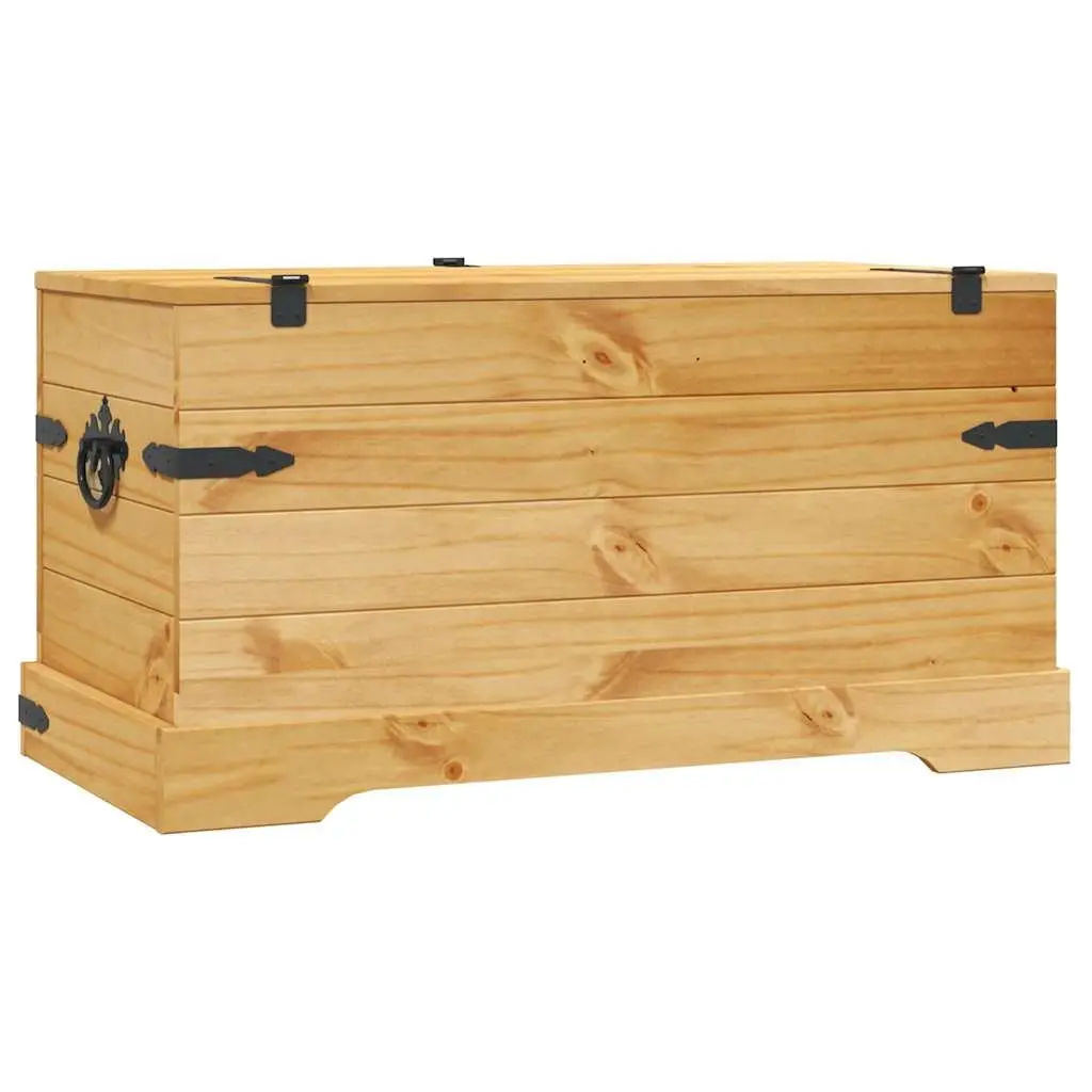 Wooden Storage Chest for Bedroom Living Room Brown 91 x 49.5 x 47 cm Rustic Pinewood Corona Style