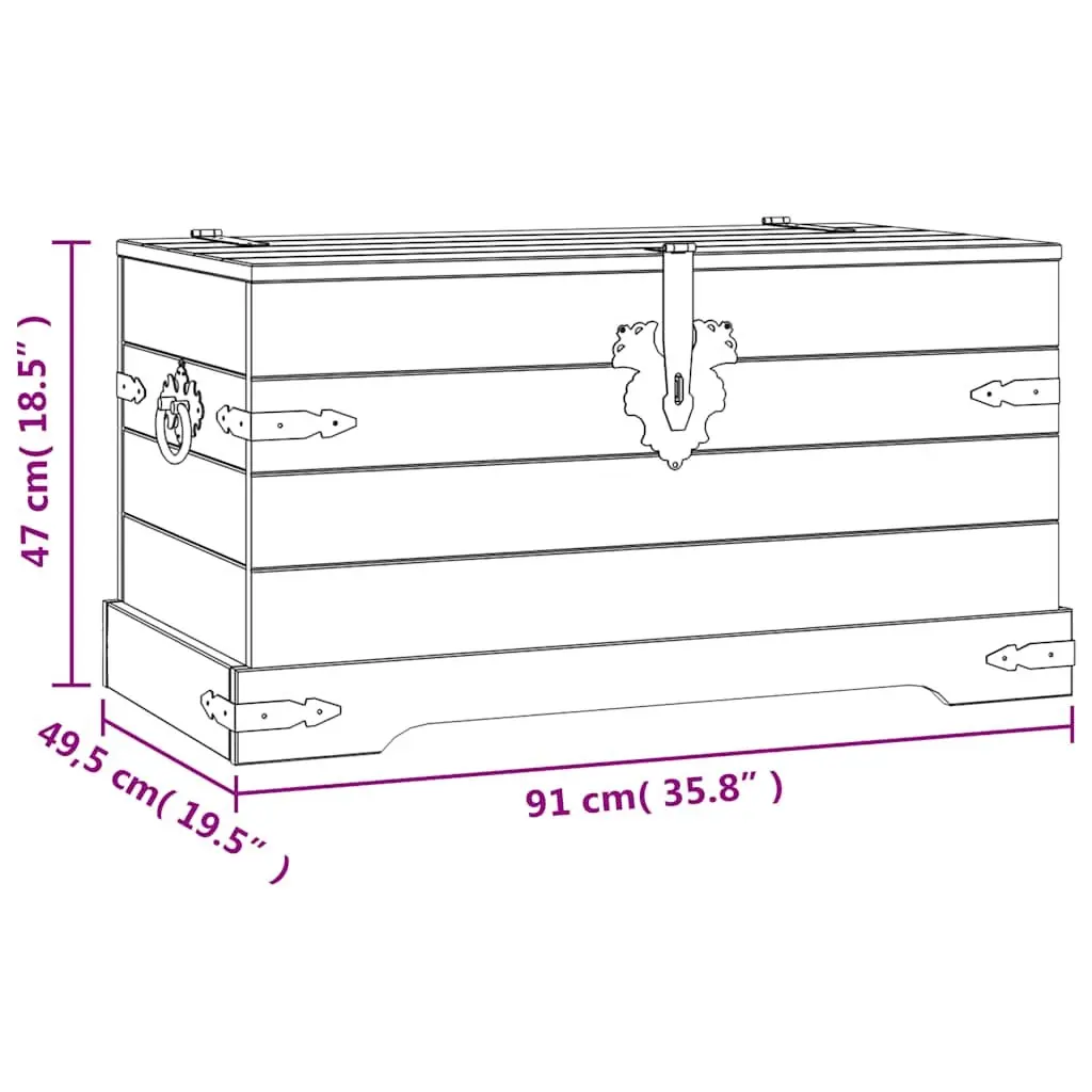 Wooden Storage Chest for Bedroom Living Room Brown 91 x 49.5 x 47 cm Rustic Pinewood Corona Style