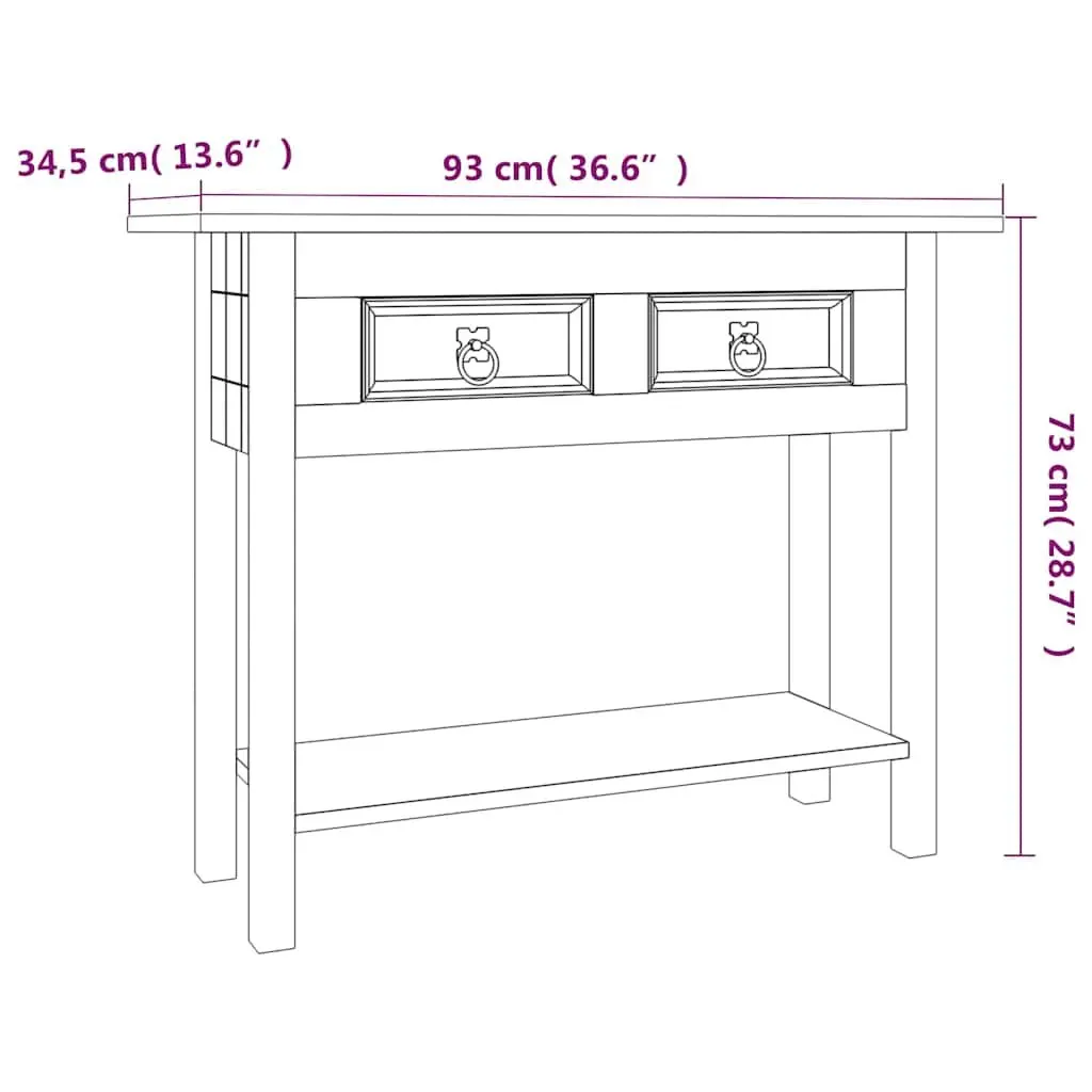 Console Table Rustic Mexican Style Storage Shelf Drawers Accent Hallway Living