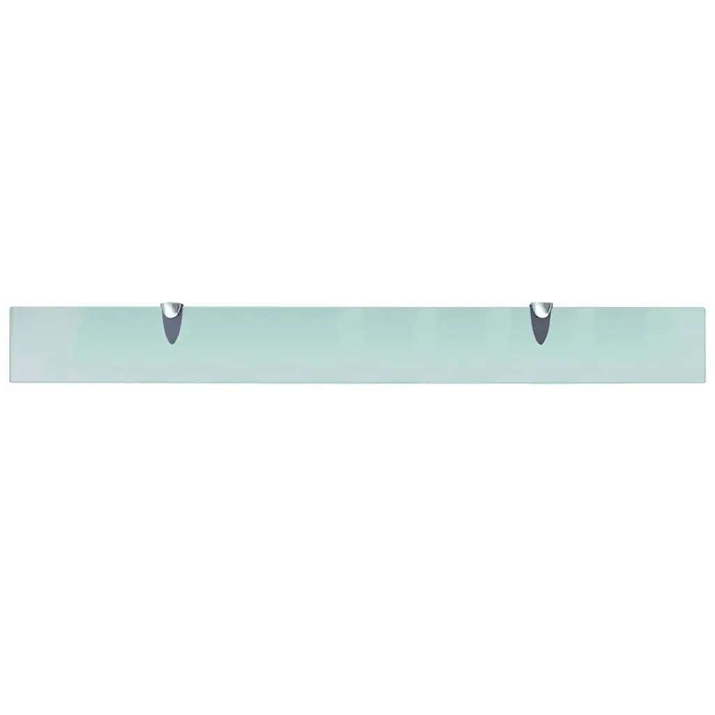 Transparent Glass Floating Shelf 90x10 cm Wall Mount for Bathroom Bedroom Living Room Display Storage