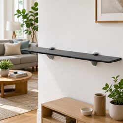Specifications of the Black Floating Glass Shelf 60x20 cm