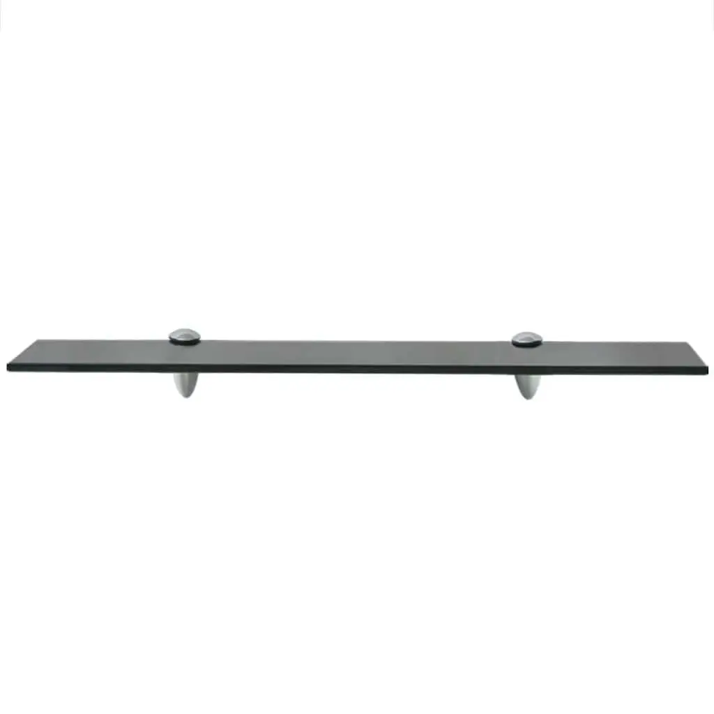 Black Floating Glass Shelf 60x20 cm