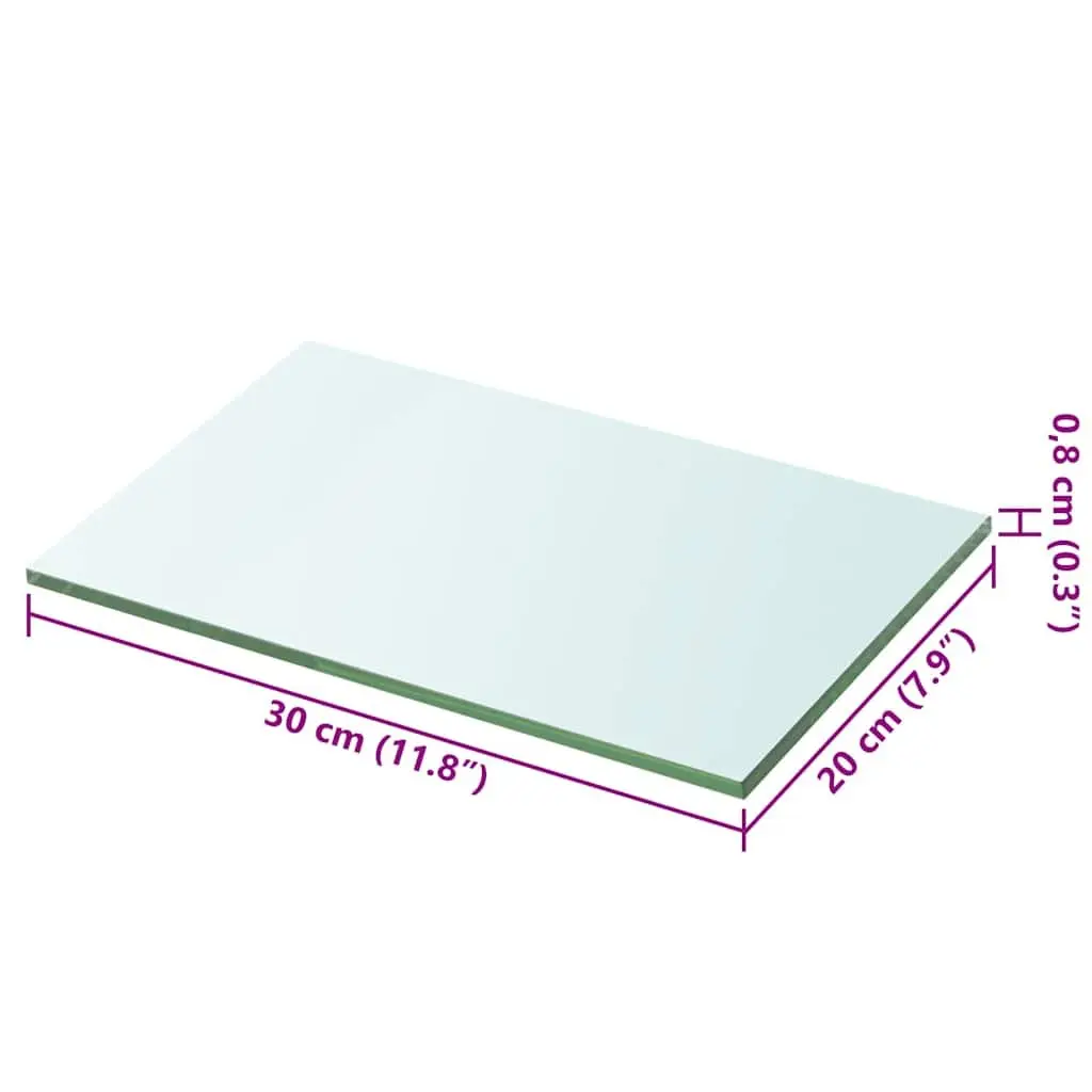 Glass Shelf Panel Wall Display Ledge 30x20 cm