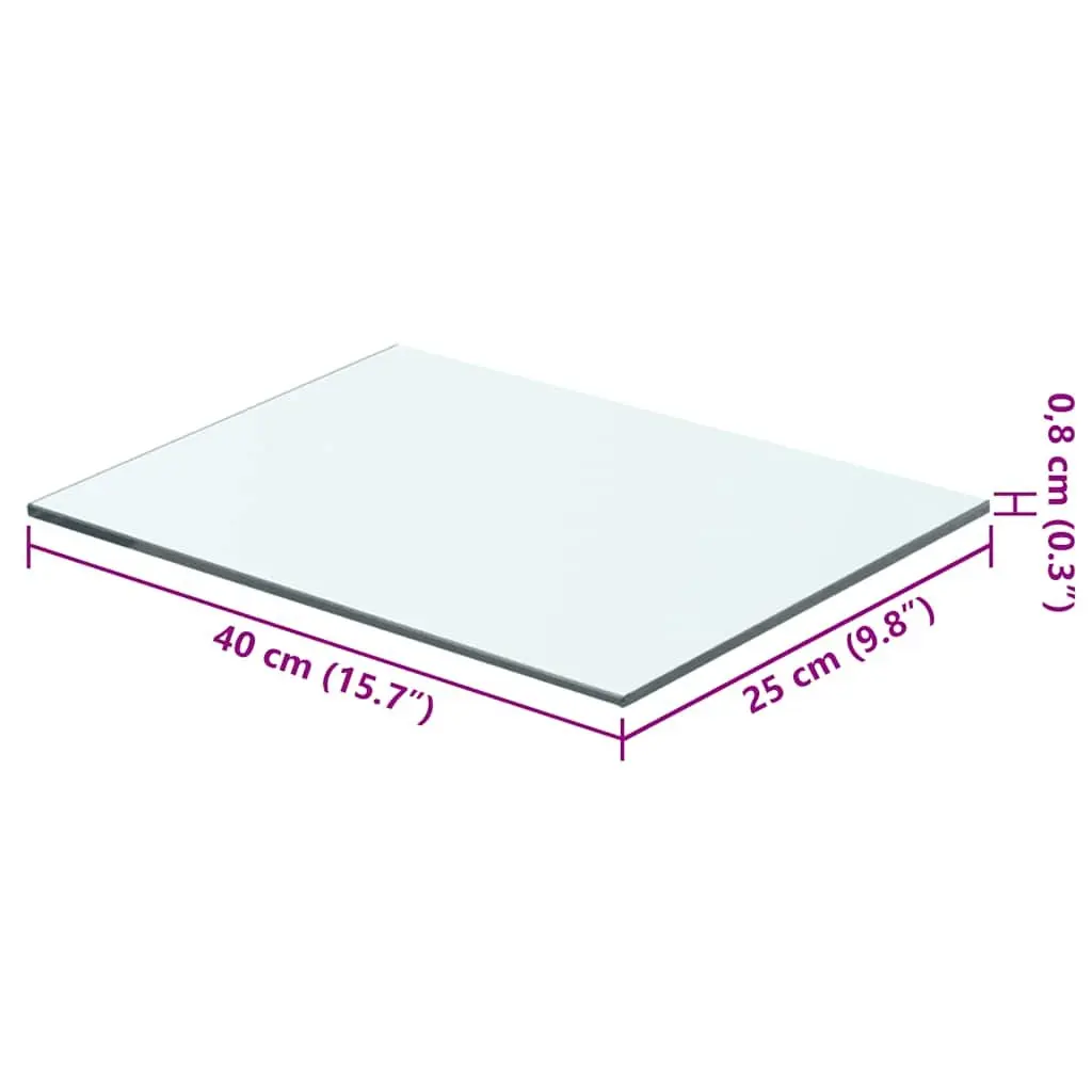 Glass Shelf Panel Wall Mount Display Clear Transparent 40x25 cm Home Shop Ledge