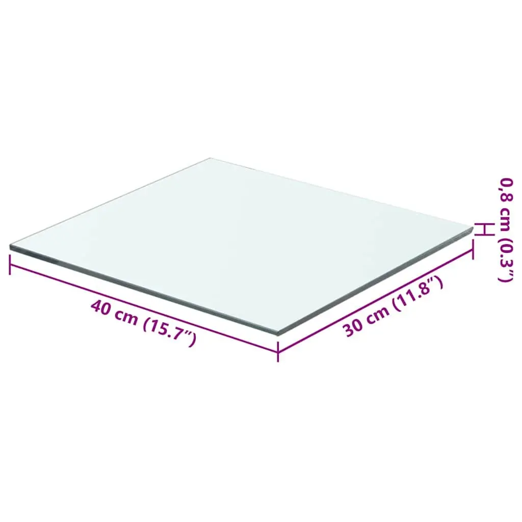40x30 cm Clear Tempered Glass Shelf Panel