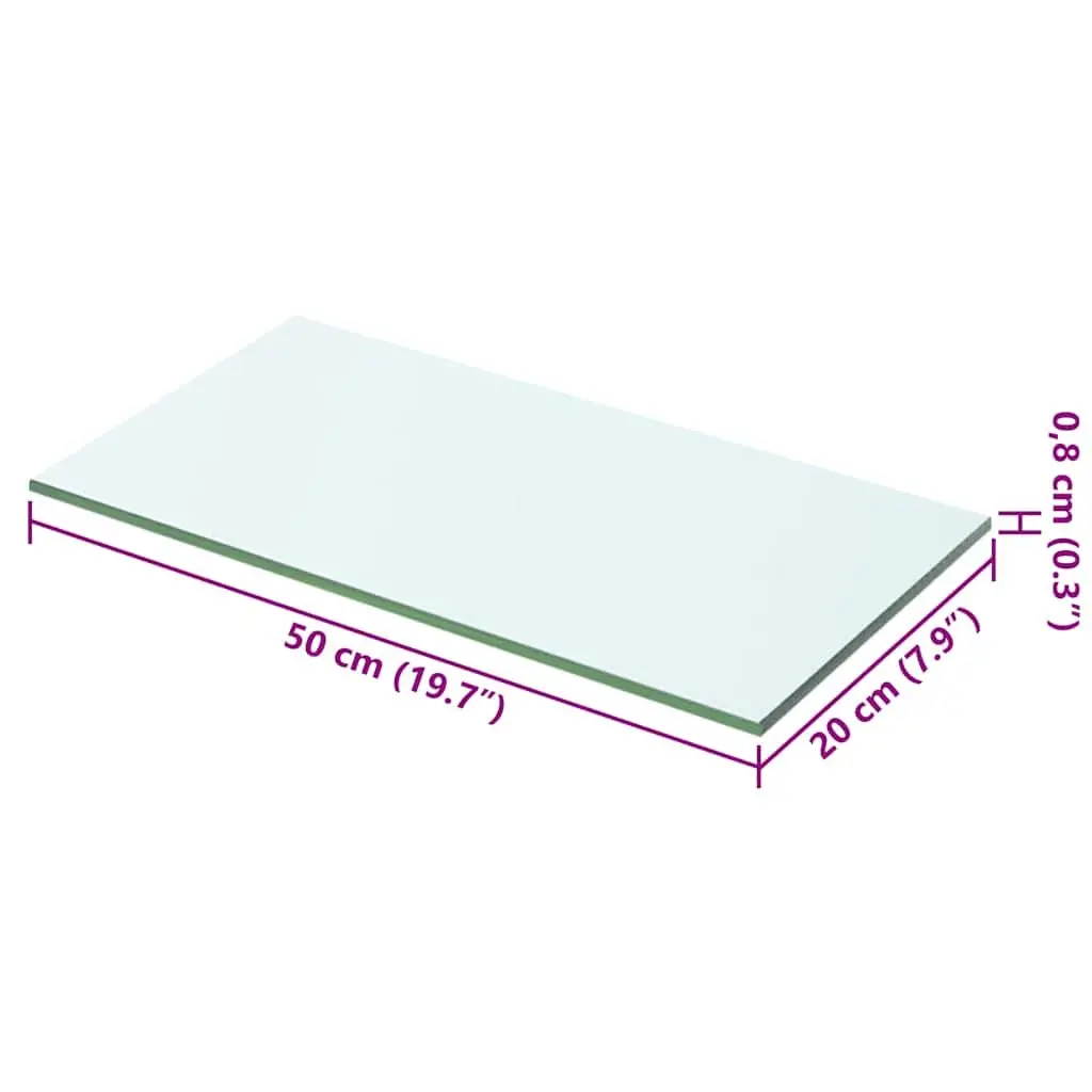 Clear Glass Shelf Panel 50x20 cm