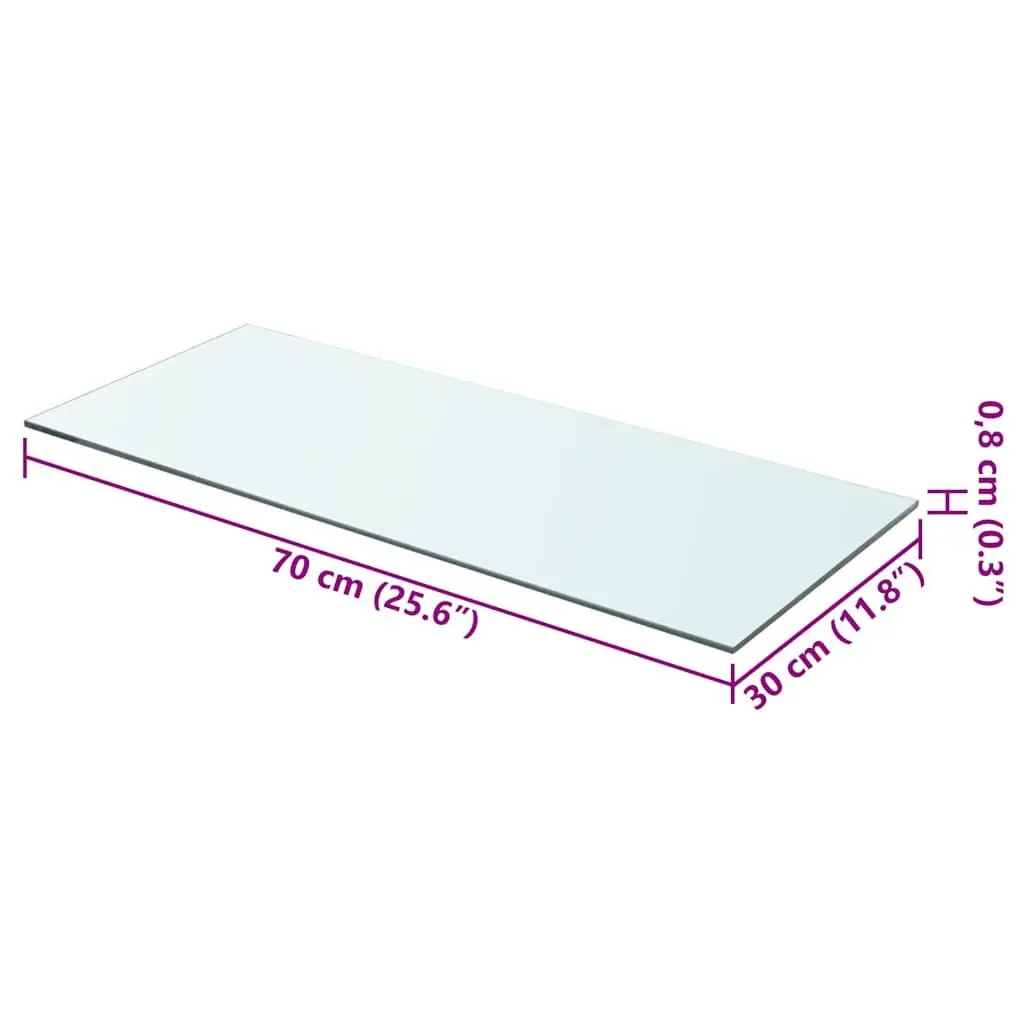 Glass Wall Shelf Panel 70x30cm