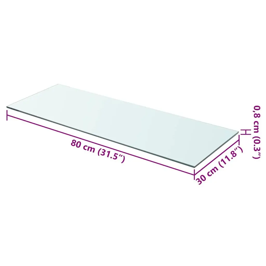 80x30cm Tempered Glass Shelf Panel for Display