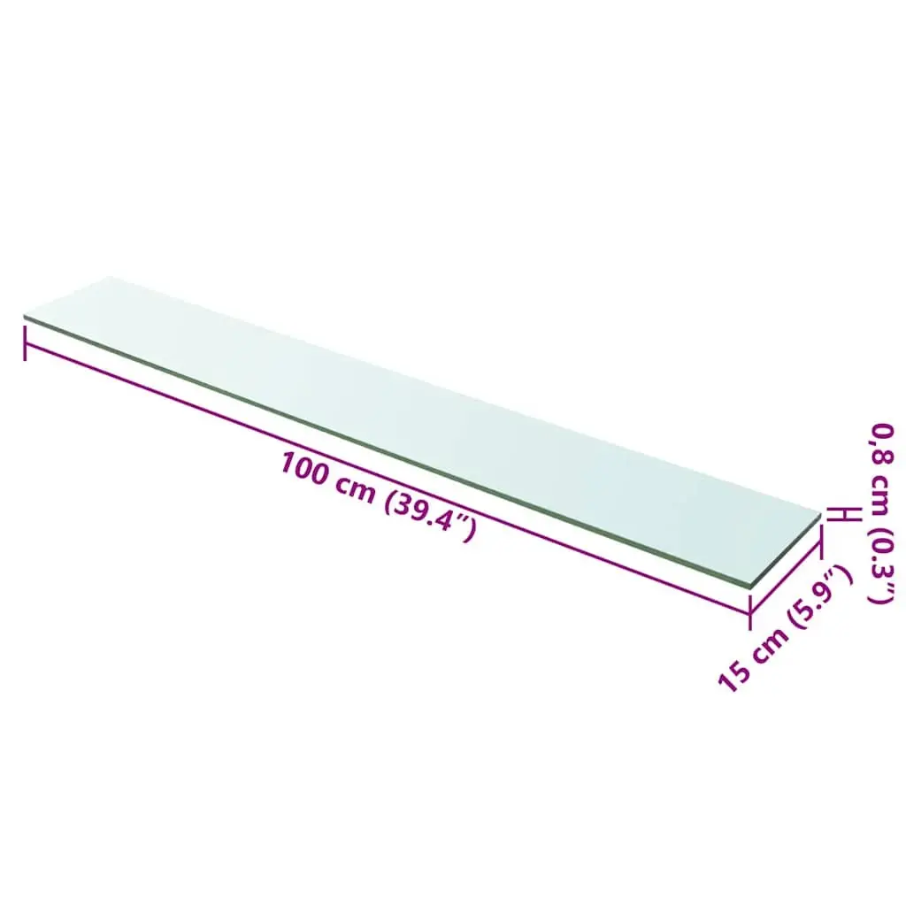 Glass Shelf Panel Wall Mount Display Shelving 100x15cm