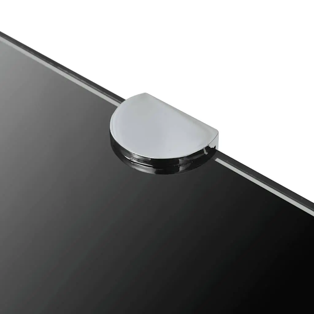 Black Glass Floating Corner Shelf, 25cm