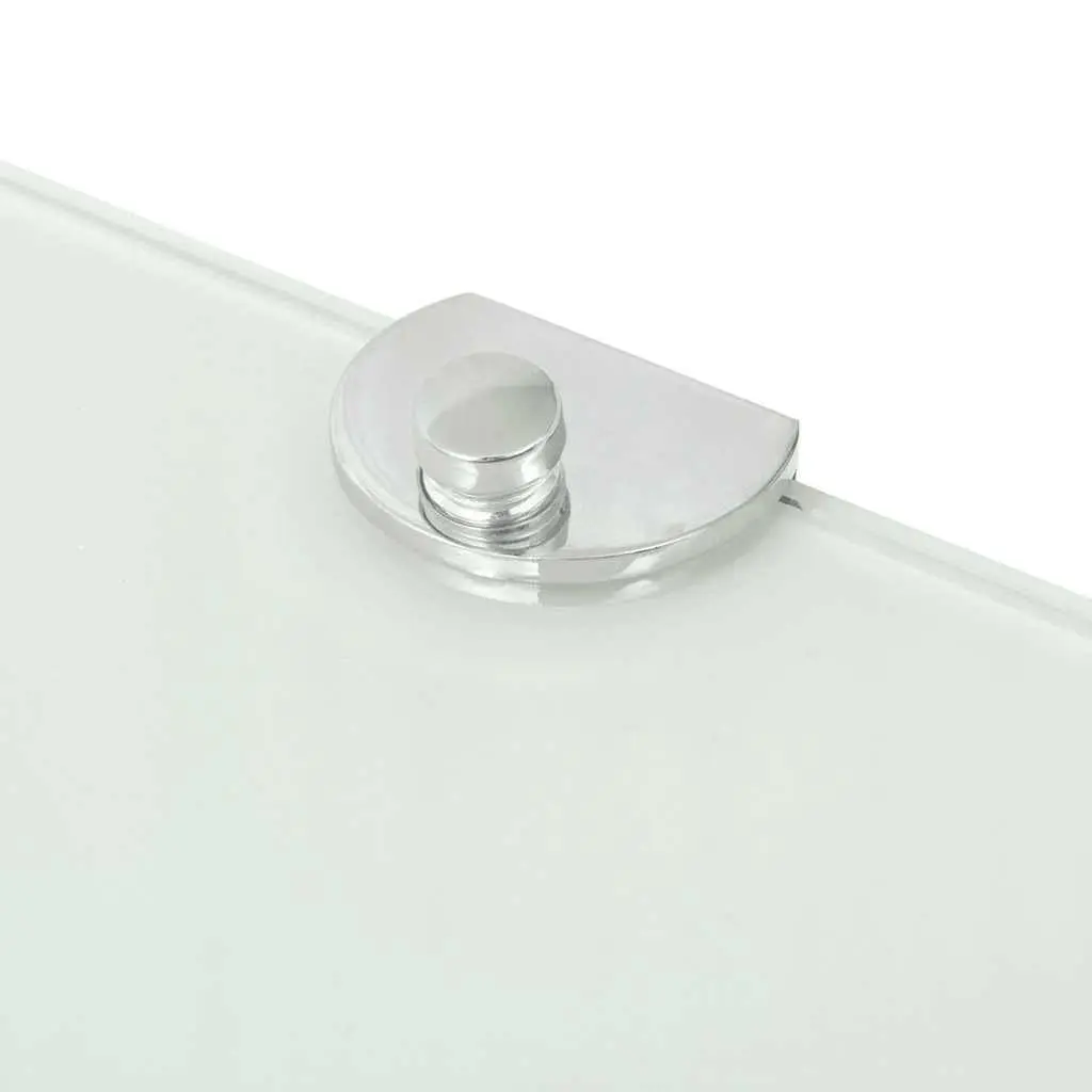 White Corner Wall Shelf Glass Floating Mount 25x25cm