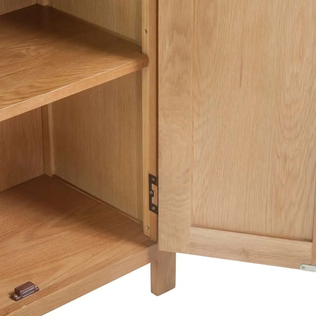 Solid Oak Wood Sideboard Storage Cabinet Living Room Dining Furniture Brown