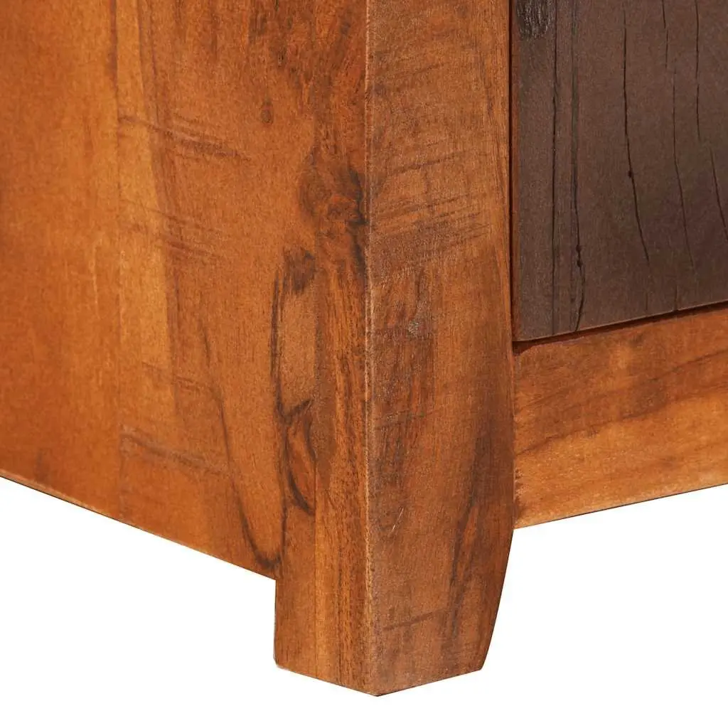 Solid Acacia Bedside Table with Storage