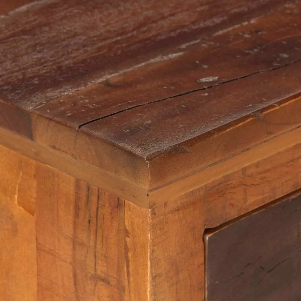 Solid Acacia Bedside Table with Storage