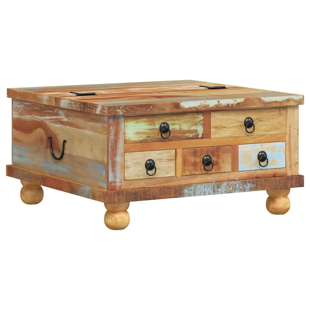 Coffee Table Industrial Vintage Reclaimed Wood 70x70x38 cm Brown
