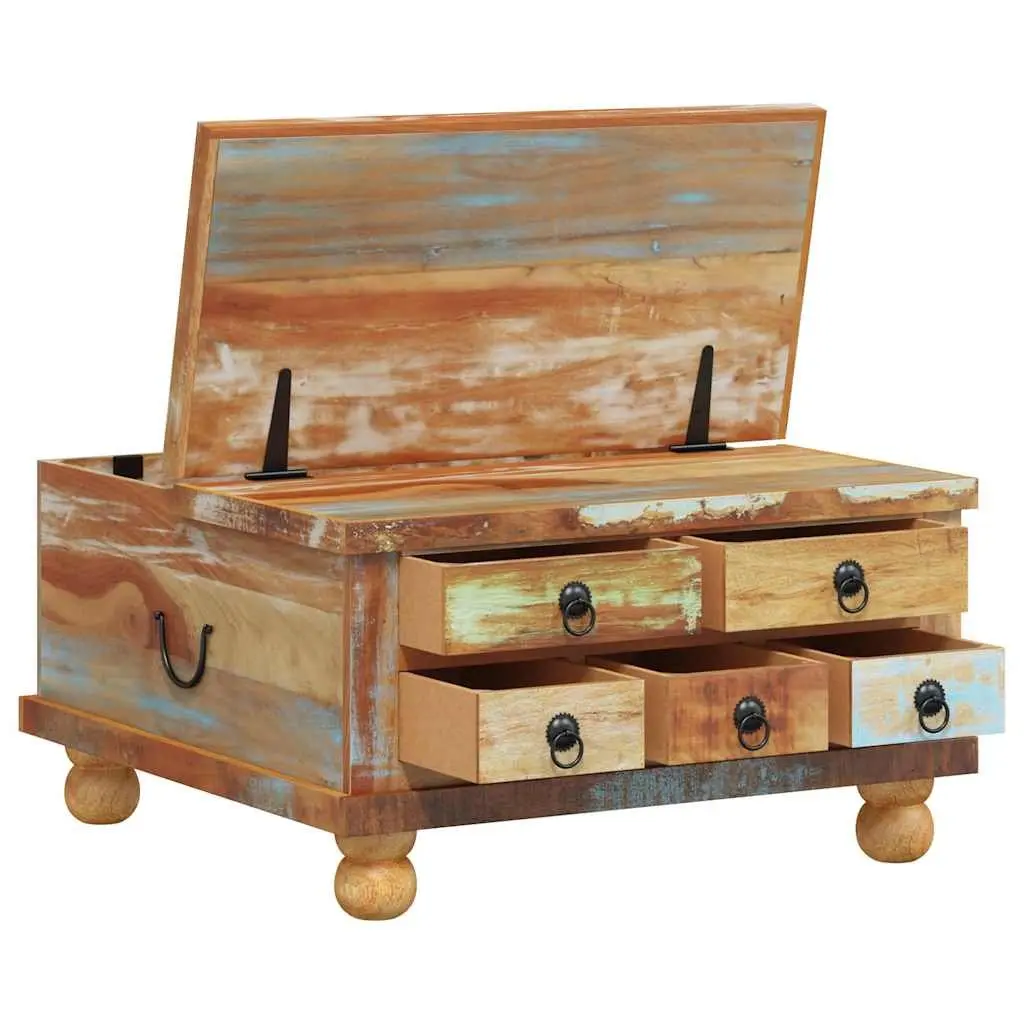 Coffee Table Industrial Vintage Reclaimed Wood 70x70x38 cm Brown