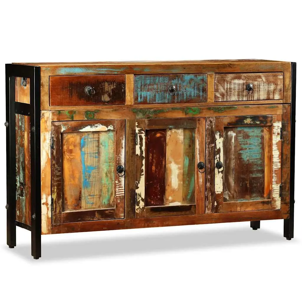 Sideboard Buffet Cabinet Living Room Dining Room 120x35x76cm Solid Reclaimed Wood 3 Drawers Storage