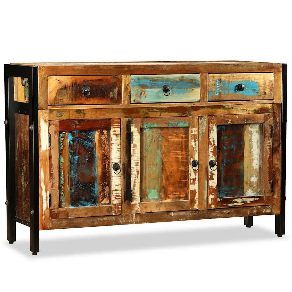 Sideboard Buffet Cabinet Living Room Dining Room 120x35x76cm Solid Reclaimed Wood 3 Drawers Storage