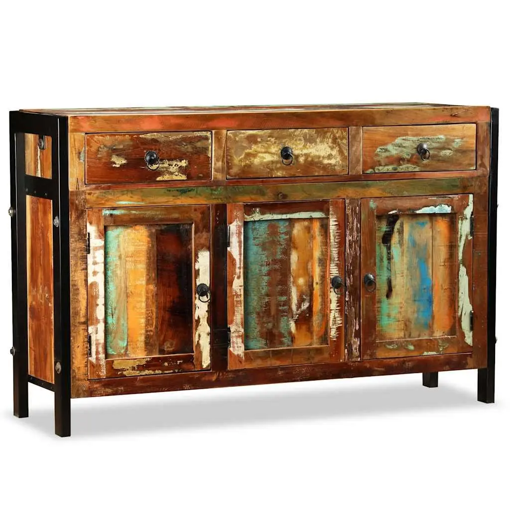 Sideboard Buffet Cabinet Living Room Dining Room 120x35x76cm Solid Reclaimed Wood 3 Drawers Storage