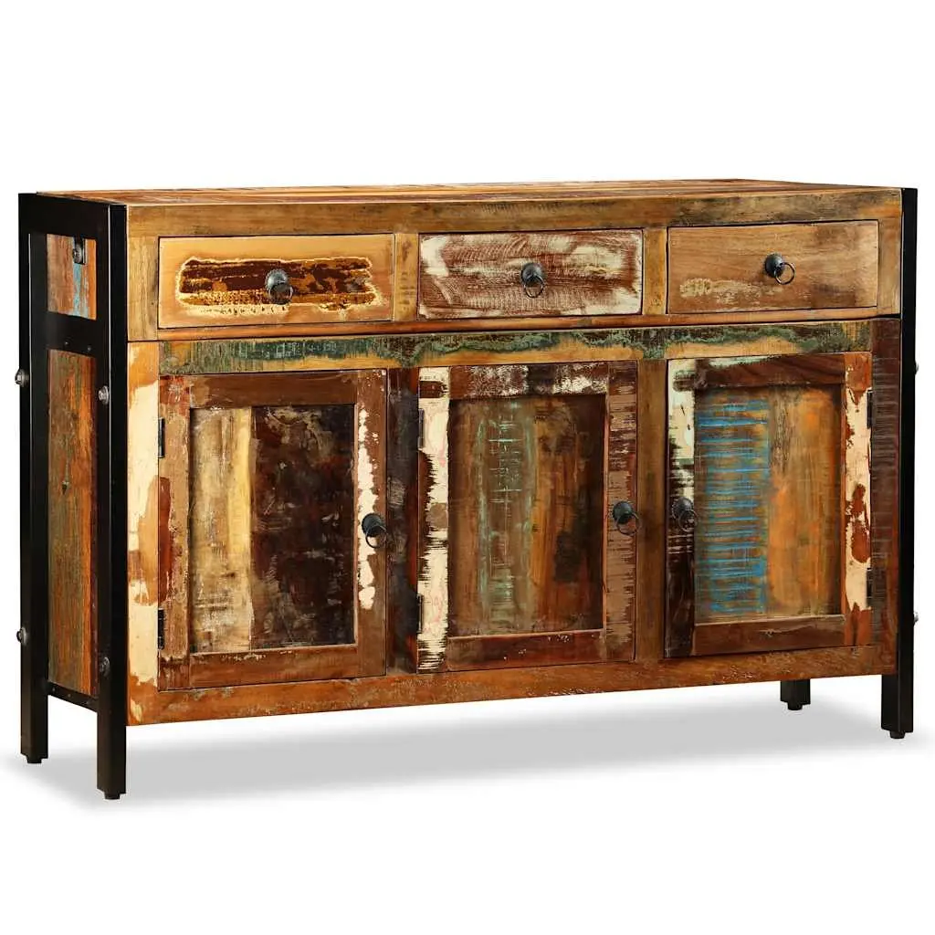 Sideboard Buffet Cabinet Living Room Dining Room 120x35x76cm Solid Reclaimed Wood 3 Drawers Storage