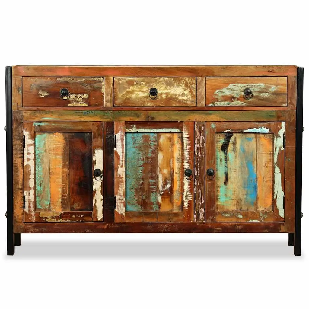 Sideboard Buffet Cabinet Living Room Dining Room 120x35x76cm Solid Reclaimed Wood 3 Drawers Storage