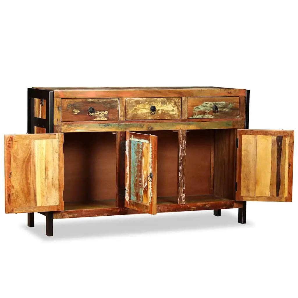 Sideboard Buffet Cabinet Living Room Dining Room 120x35x76cm Solid Reclaimed Wood 3 Drawers Storage
