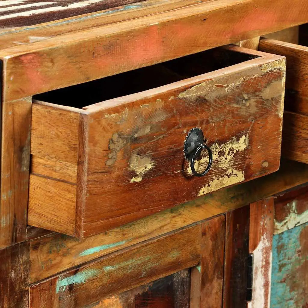 Sideboard Buffet Cabinet Living Room Dining Room 120x35x76cm Solid Reclaimed Wood 3 Drawers Storage