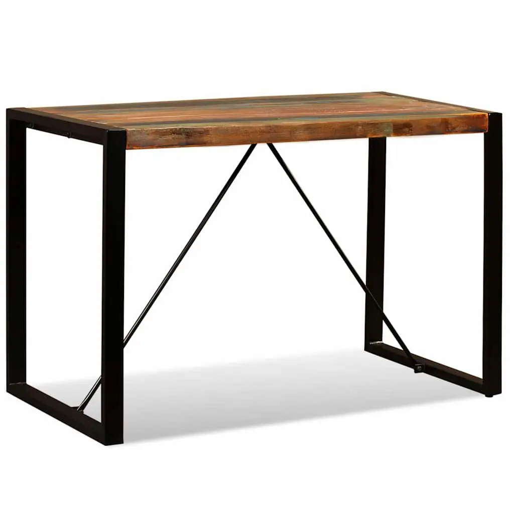 Dining Table Solid Reclaimed Wood Industrial Style Kitchen Room 120cm
