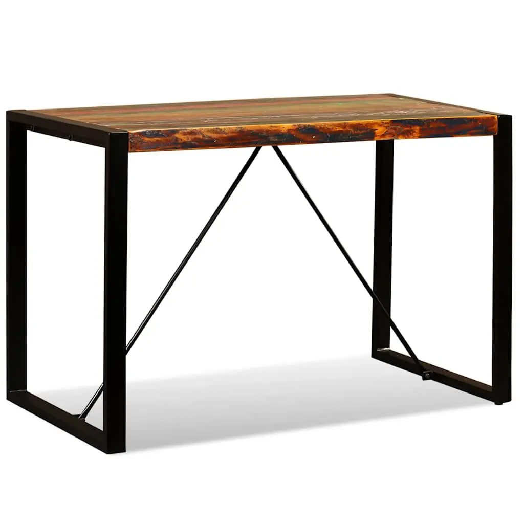 Dining Table Solid Reclaimed Wood Industrial Style Kitchen Room 120cm