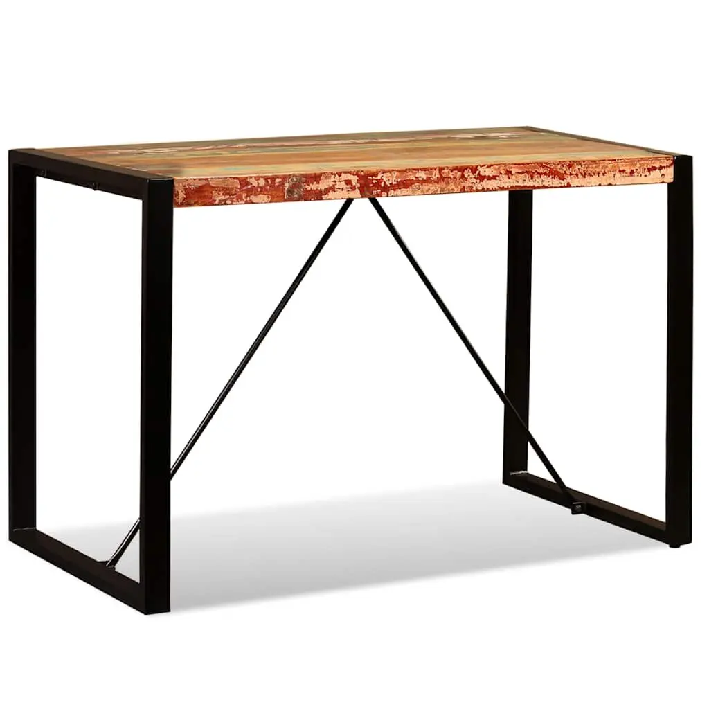 Dining Table Solid Reclaimed Wood Industrial Style Kitchen Room 120cm
